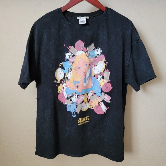Zara x Disney Alice in Wonderland Mineral Wash Graphic Tee Shirt - Picture 3 of 13